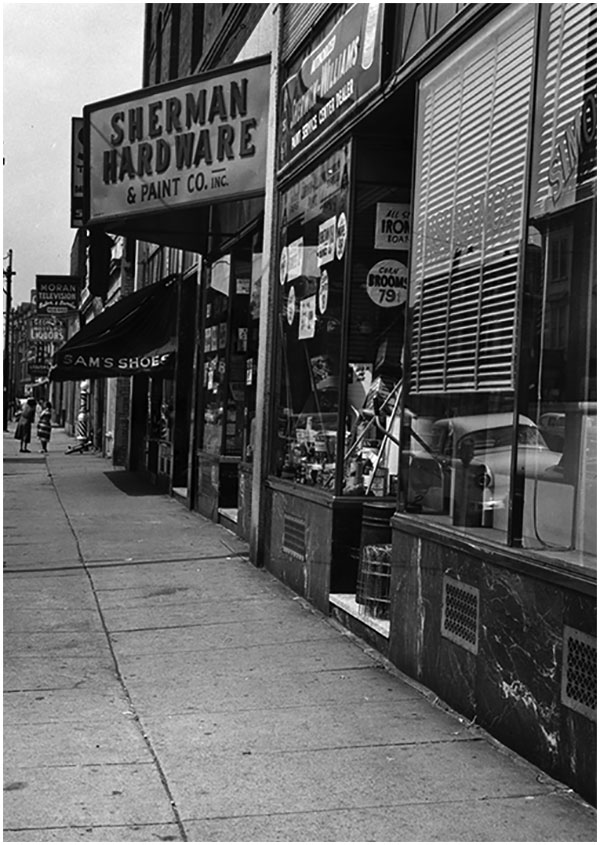 black and white image of Sherman Cafe